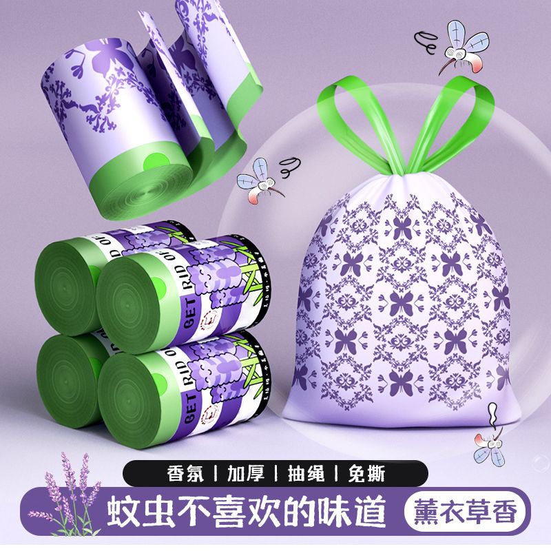 Printing Tear-Free Garbage Bag Drawstring-Type Household Large Thickened Non-Breakable Household Kitchen Portable Bag - Image 3